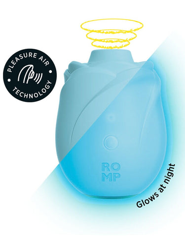 Stimulator Clitoridian Romp Rose Glow Blue Pleasure Air