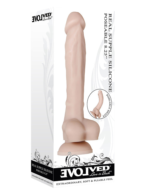 Evolved Real Supple Poseable 8.25 Inch Silicone Dildo Light 20.9 cm