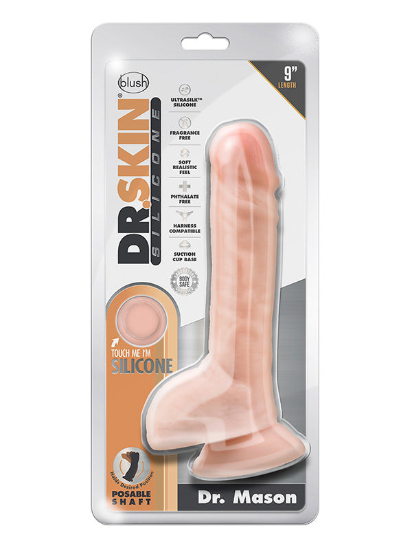 Blush Dr. Skin Dr. Mason 9 Inch Realistic Silicone Dildo Vanilla 22.8 cm