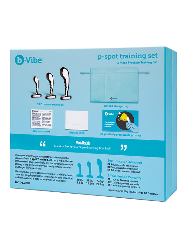 b-Vibe Stainless Steel 3-Piece P-Spot Training Set