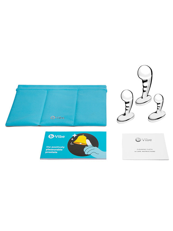 b-Vibe Stainless Steel 3-Piece P-Spot Training Set