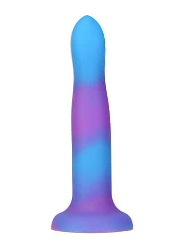 Addiction Rave Glow In The Dark Silicone Dildo 20.32 cm Blue Purple