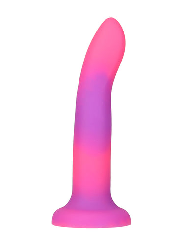 Addiction Rave Glow In The Dark Silicone Dildo 20.32 cm Pink Purple
