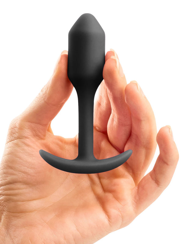 b-Vibe Snug Plug 1 Small Weighted Silicone Butt Plug Black