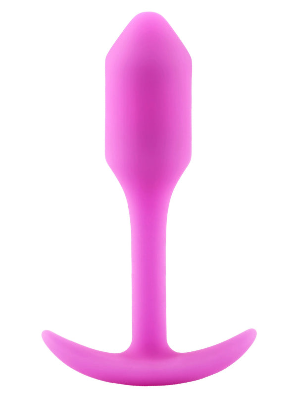 b-Vibe Snug Plug 1 Small Weighted Silicone Butt Plug Fuchsia