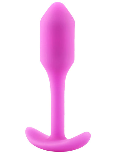 b-Vibe Snug Plug 1 Small Weighted Silicone Butt Plug Fuchsia