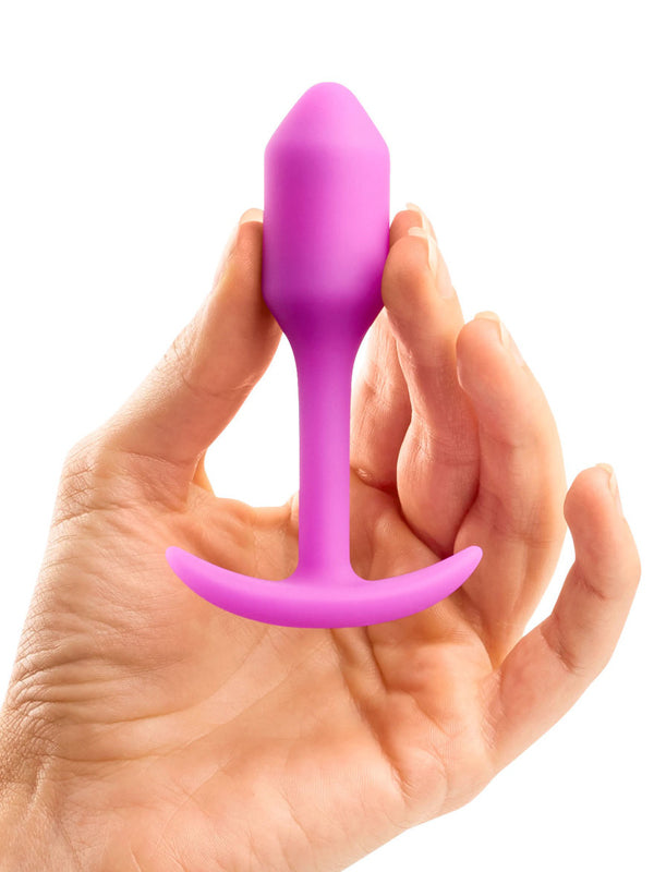 b-Vibe Snug Plug 1 Small Weighted Silicone Butt Plug Fuchsia