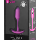 b-Vibe Snug Plug 1 Small Weighted Silicone Butt Plug Fuchsia