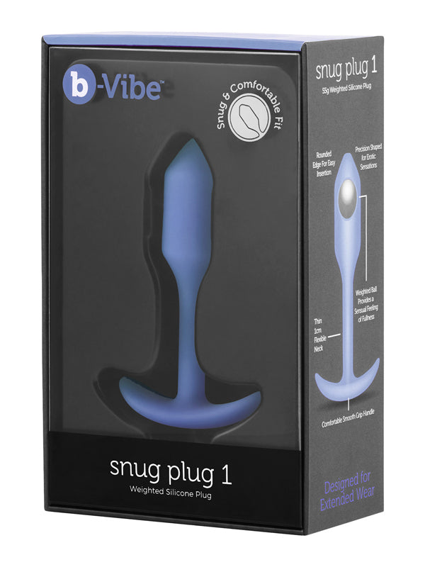 b-Vibe Snug Plug 1 Small Weighted Silicone Butt Plug Violet