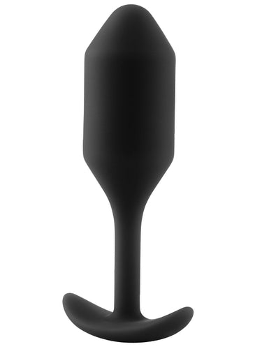 b-Vibe Snug Plug 2 Medium Weighted Silicone Butt Plug Black
