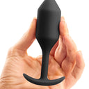 b-Vibe Snug Plug 2 Medium Weighted Silicone Butt Plug Black