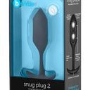 b-Vibe Snug Plug 2 Medium Weighted Silicone Butt Plug Black