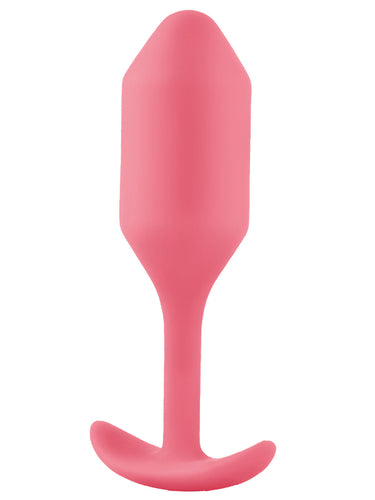 b-Vibe Snug Plug 2 Medium Weighted Silicone Butt Plug Coral