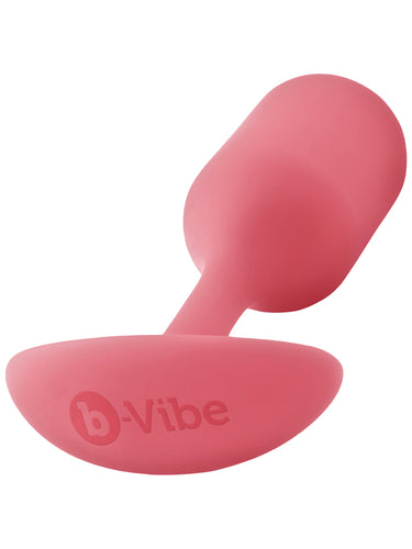 b-Vibe Snug Plug 2 Medium Weighted Silicone Butt Plug Coral