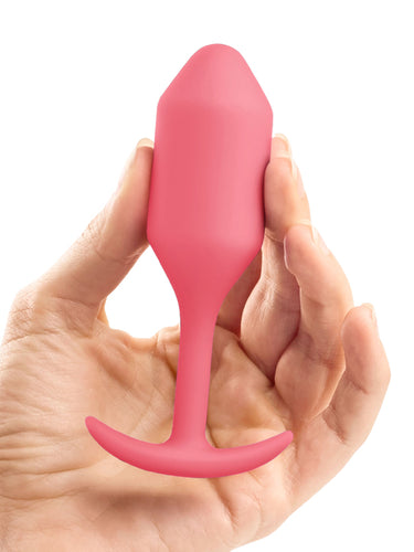 b-Vibe Snug Plug 2 Medium Weighted Silicone Butt Plug Coral