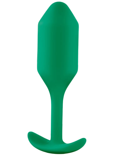 b-Vibe Snug Plug 2 Medium Weighted Silicone Butt Plug Green