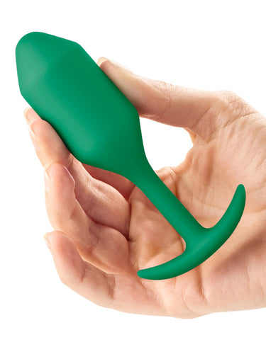 b-Vibe Snug Plug 2 Medium Weighted Silicone Butt Plug Green