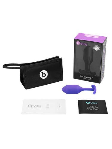 b-Vibe Snug Plug 2 Medium Weighted Silicone Butt Plug Purple