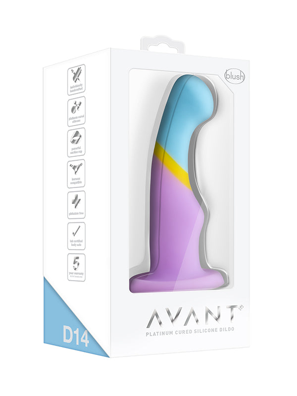 Dildo Curbat din Silicon cu Ventuză Blush Avant D14 Heart of Gold