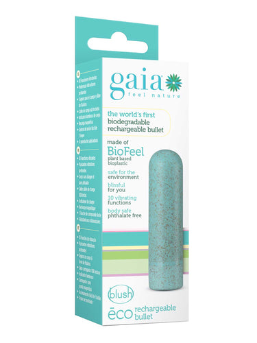 Blush Gaia Eco Bullet Rechargeable Biodegradable Vibrator Blue