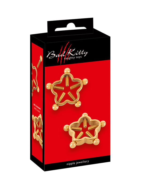 Bad Kitty Gold Flower Stainless Steel Nipple Clamps