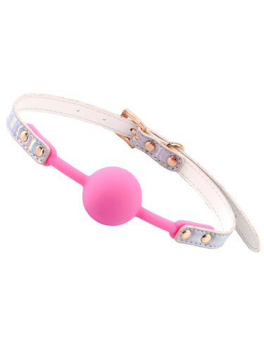 Căluș Holografic cu Bila din Silicon Roz NS Novelties Cosmo Bondage