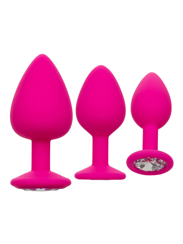 CalExotics Cheeky Gems 3-Piece Butt Plug Set Pink