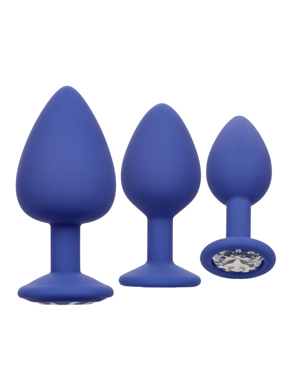 CalExotics Cheeky Gems 3-Piece Butt Plug Set Purple