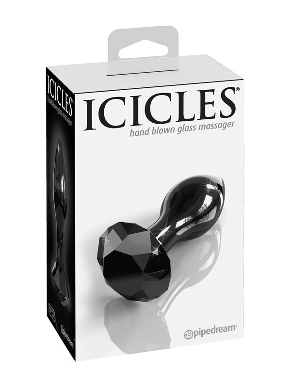 Icicles Diamond Glass Butt Plug Black