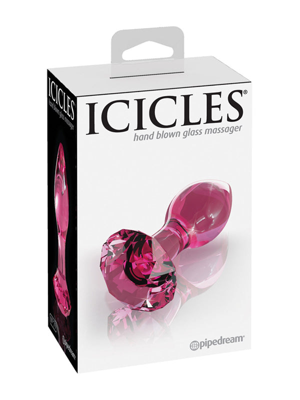 Icicles Diamond Glass Butt Plug Pink