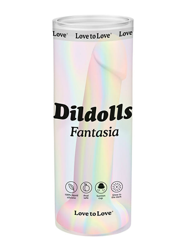 Dildo din Silicon cu Ventuză Love to Love Dildolls Fantasia Glow in the Dark