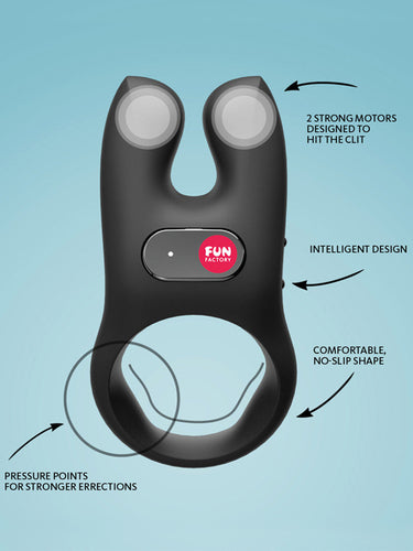 Fun Factory Nōs Vibrating Silicone Cock Ring Black