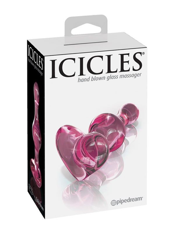 Dop Anal din Sticlă Icicles No. 75 Heart Pink