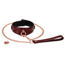 Liebe Seele Wine Red Deluxe Curved Collar With Leash And Lock