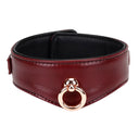 Liebe Seele Wine Red Deluxe Curved Collar With Leash And Lock