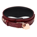 Liebe Seele Wine Red Deluxe Curved Collar With Leash And Lock