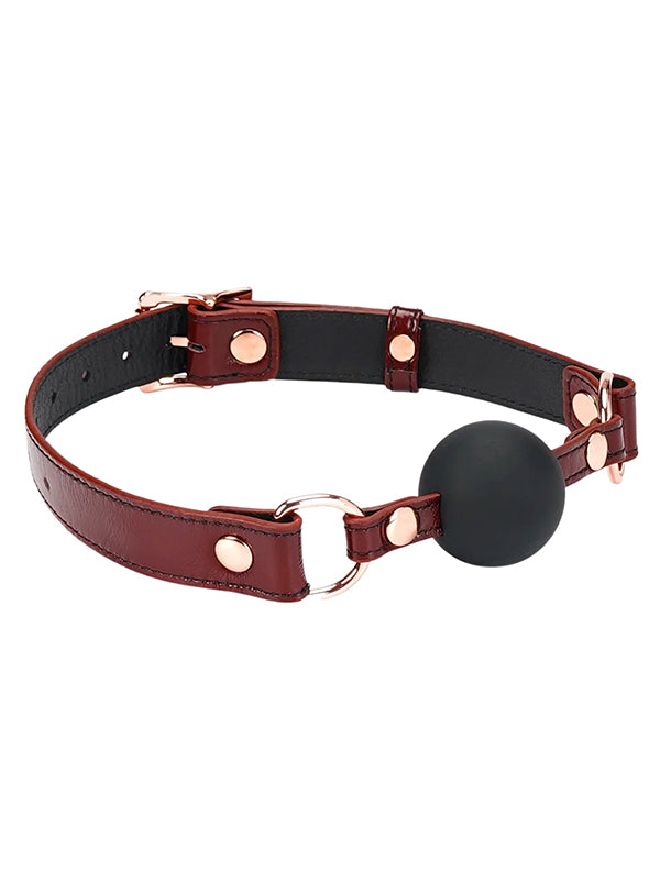 Liebe Seele Wine Red Leather Ball Gag