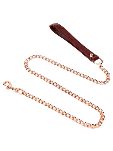 Liebe Seele Wine Red Leather Collar With Leash