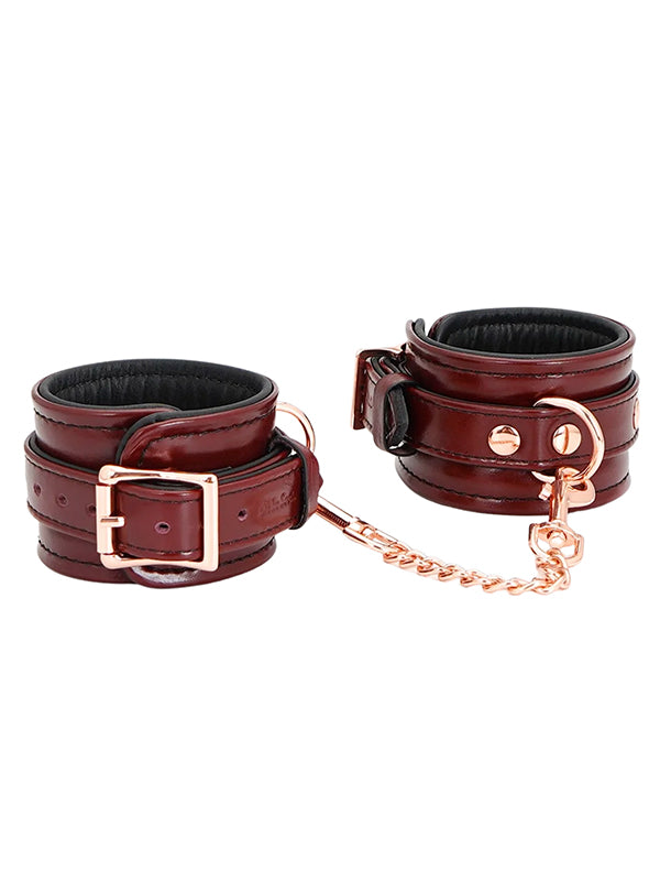 Liebe Seele Wine Red Leather Handcuffs