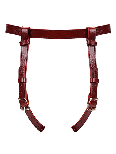 Liebe Seele Wine Red Leather Strap-on Harness