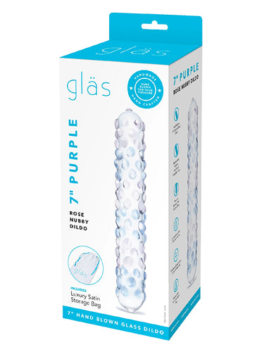 Gläs Purple Rose Nubby Glass Dildo 15.24 cm