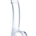 Gläs Realistic Curved Clear Glass G-Spot Dildo 17.8 cm