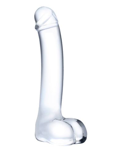 Gläs Realistic Curved Clear Glass G-Spot Dildo 17.8 cm