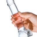 Gläs Realistic Curved Clear Glass G-Spot Dildo 17.8 cm