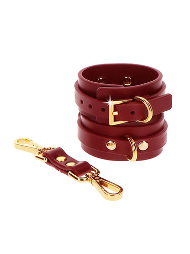 Manșete pentru Glezne Taboom Bondage Red Faux Leather