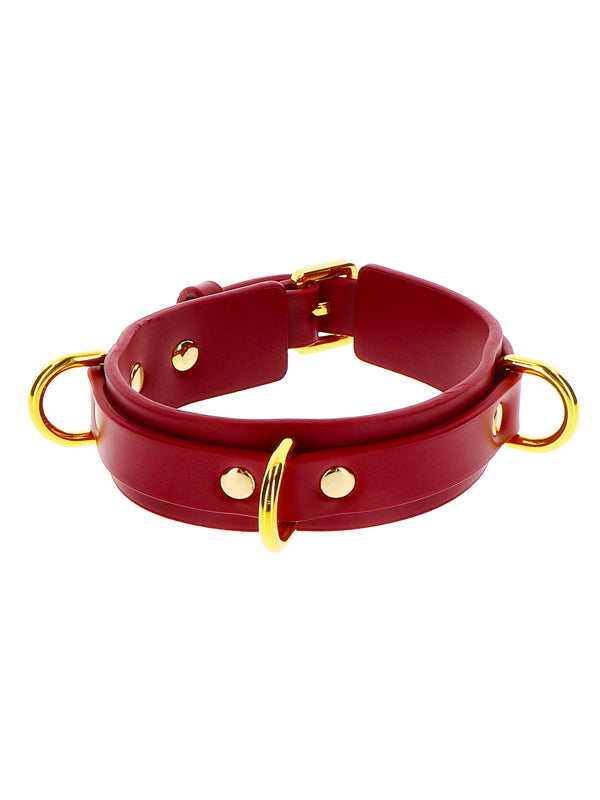 CHOKER RED FAUX LEATHER DELUXE