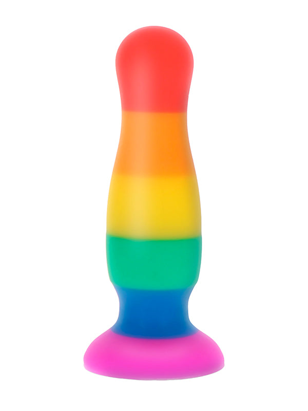 Dop Anal din Silicon cu Ventuză ToyJoy Pride Stuffer Rainbow